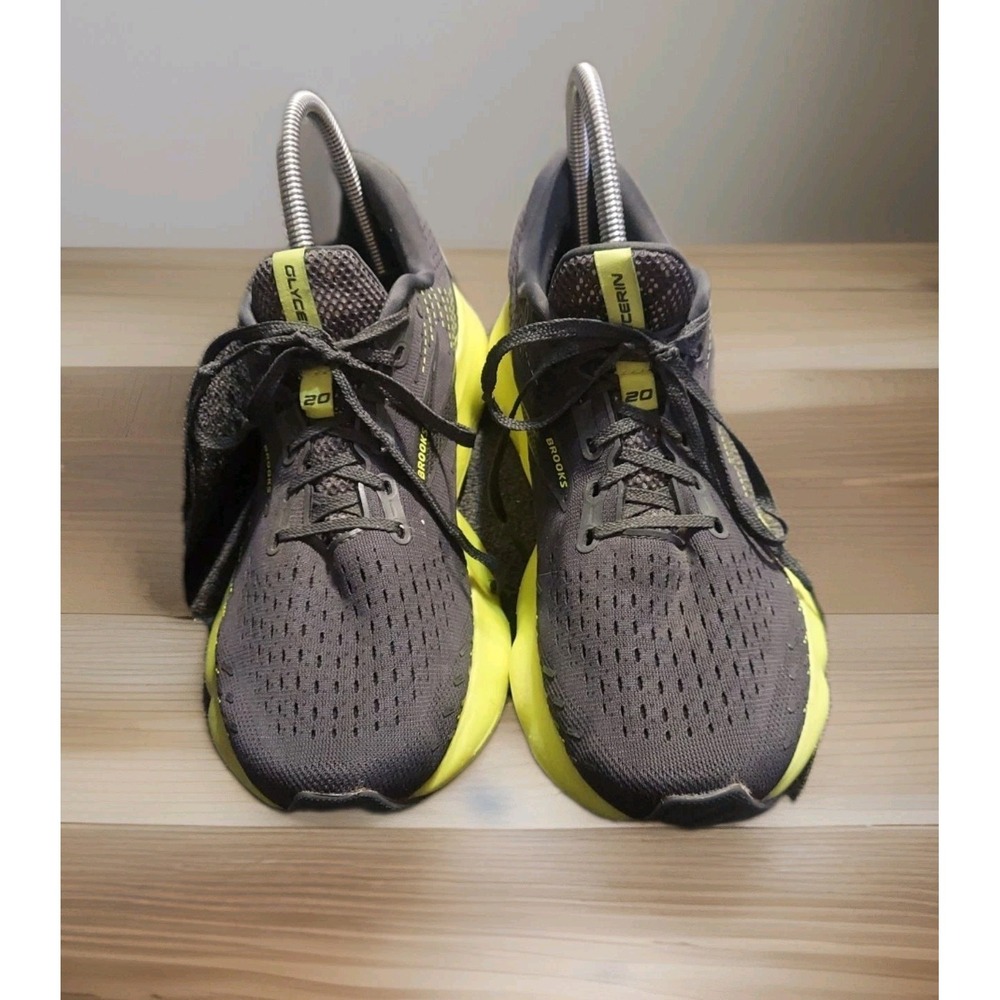 Brooks Glycerin 20 Mens Size‎ 10 Gray Neon Yellow Running Walking Shoes